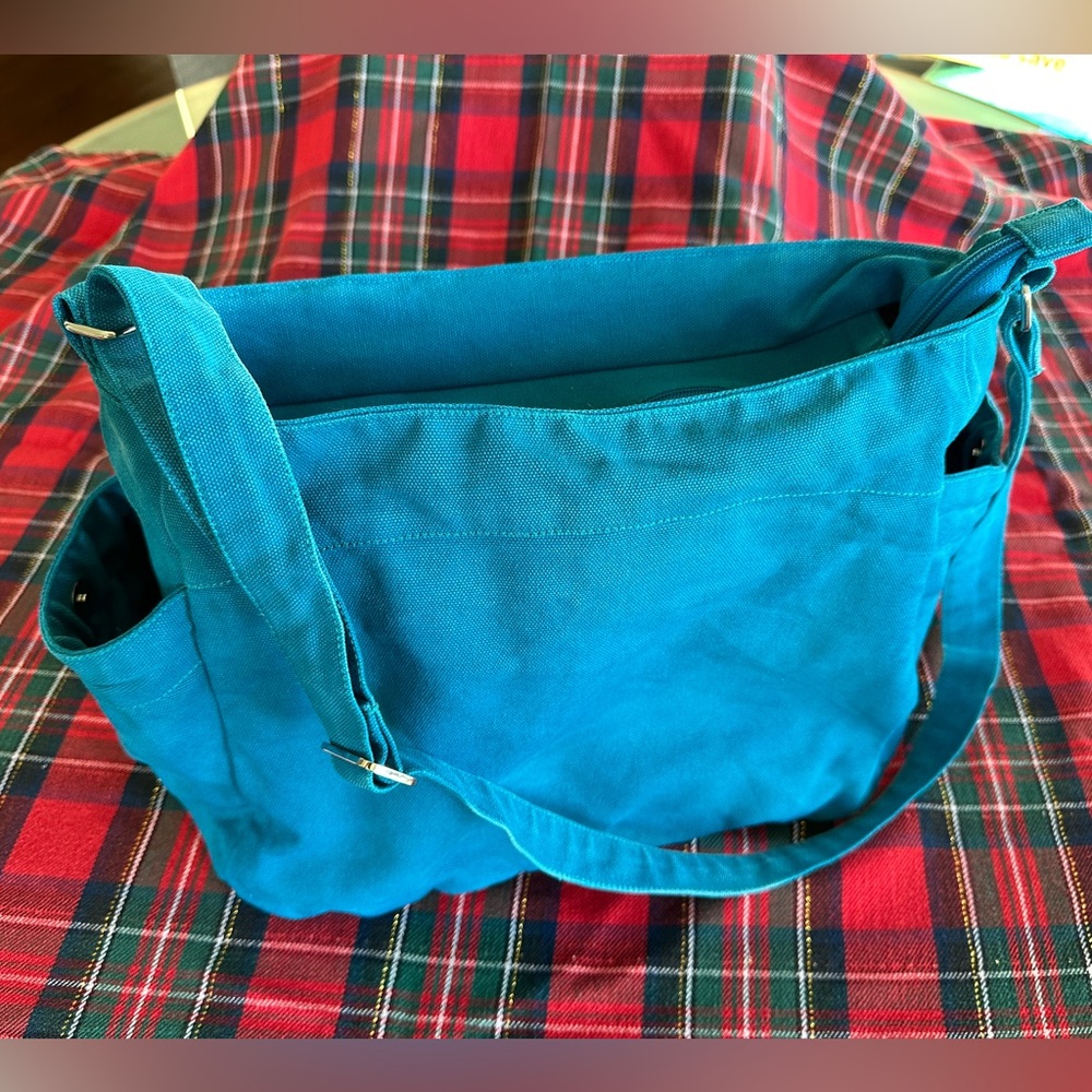 Christy Studio Teal Diaper/Laptop/Shoulder Bag Cotton Canvas